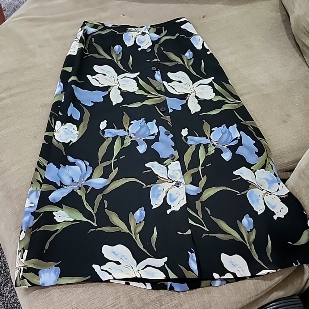 Flower Print Long Skirt